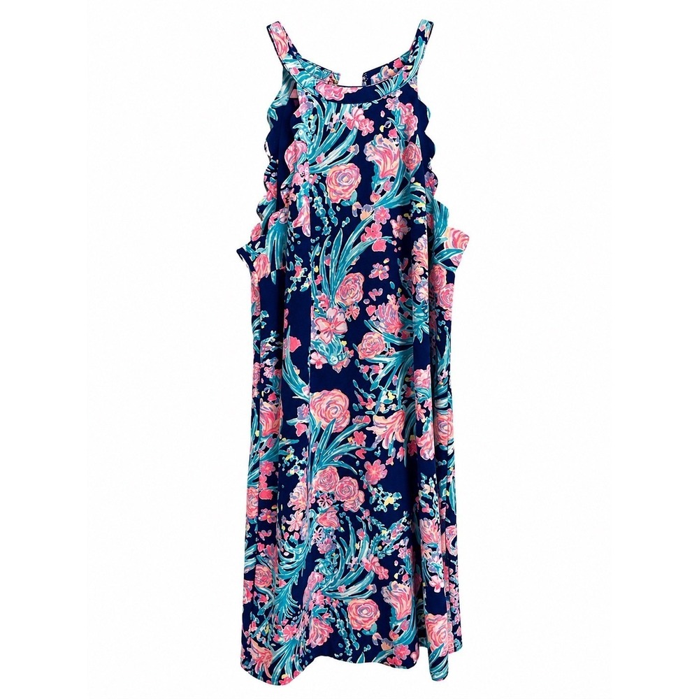 Lilly Pulitzer Tabby Shift Dress Small Corsica Blue Toucan Party Resort Halter